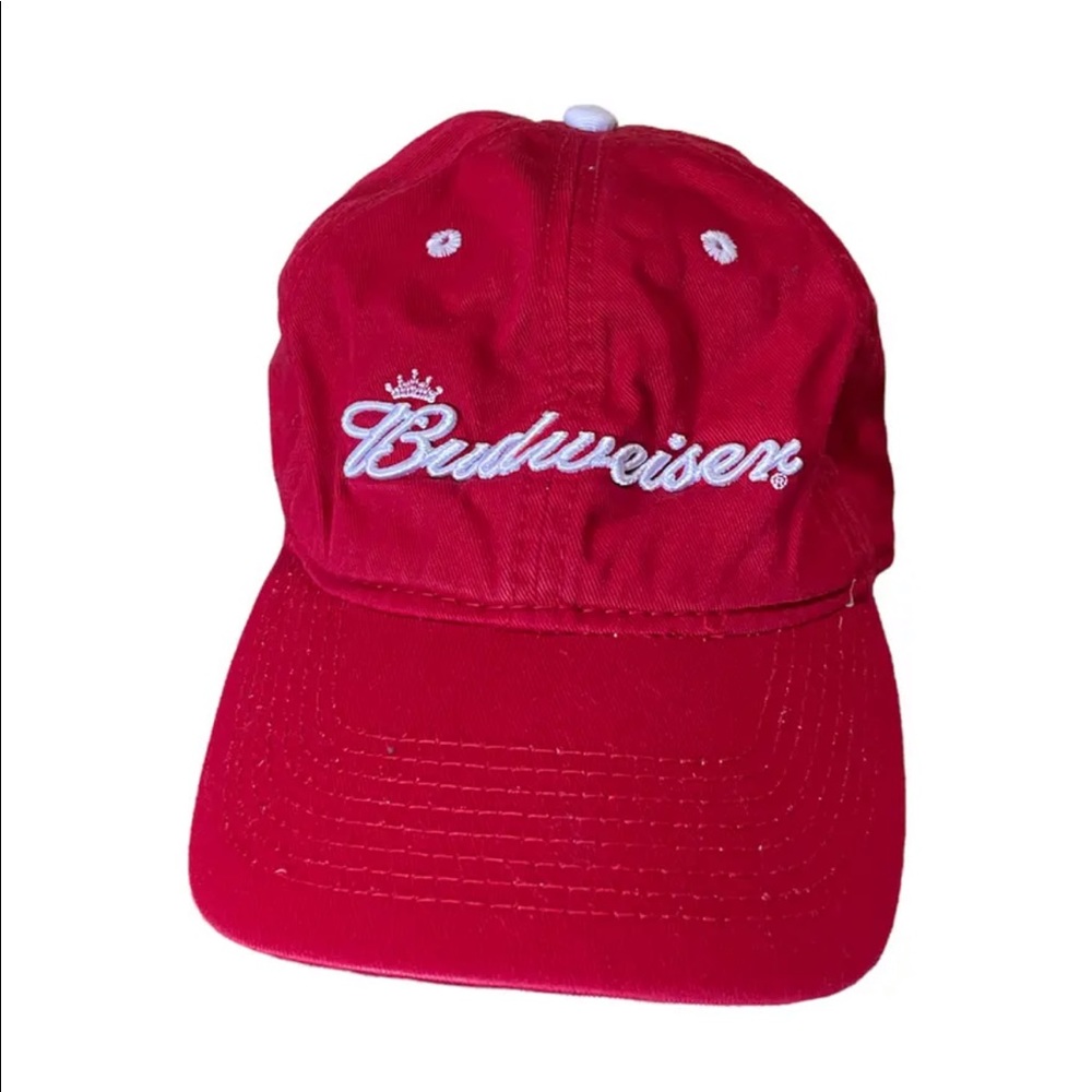SOLD Vintage Budweiser Hat Red Patch Snapback 80s Trucker Cap
